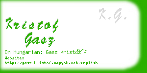 kristof gasz business card